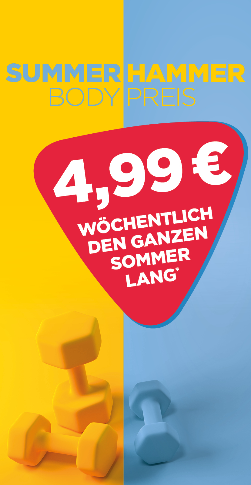 Dein Summerbody zum Hammer-Preis - 4,99€/wöchentlich den ganzen Sommer lang!